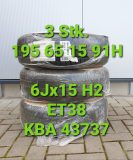 195/65 R15 91H Vredestein Quatrac 5 – NEU 3x Allwetter-Kompletträder auf Stahlfelge ET38